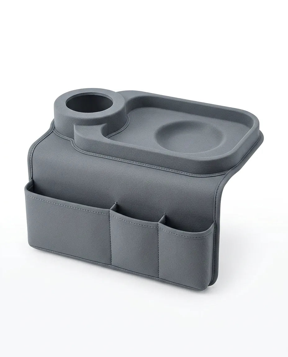 Sofa-Organizer für die Armlehne – mit Getränkehalter und Fächern für Fernbedienung – Produktbild 1