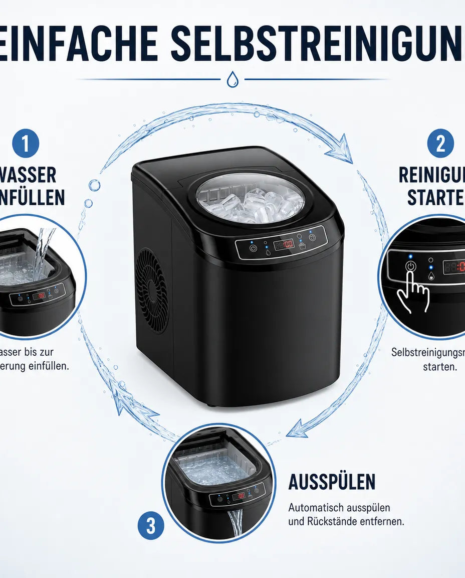 Eiswürfelmaschine für die Arbeitsfläche – frische Würfel in Minuten mit Selbstreinigung – Produktbild 14