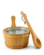 Saunakübel mit Kelle aus Holz – für Aufguss und Wasser in der Heimsauna – Produktbild 1