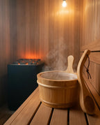Saunakübel mit Kelle aus Holz – für Aufguss und Wasser in der Heimsauna – Produktbild 2