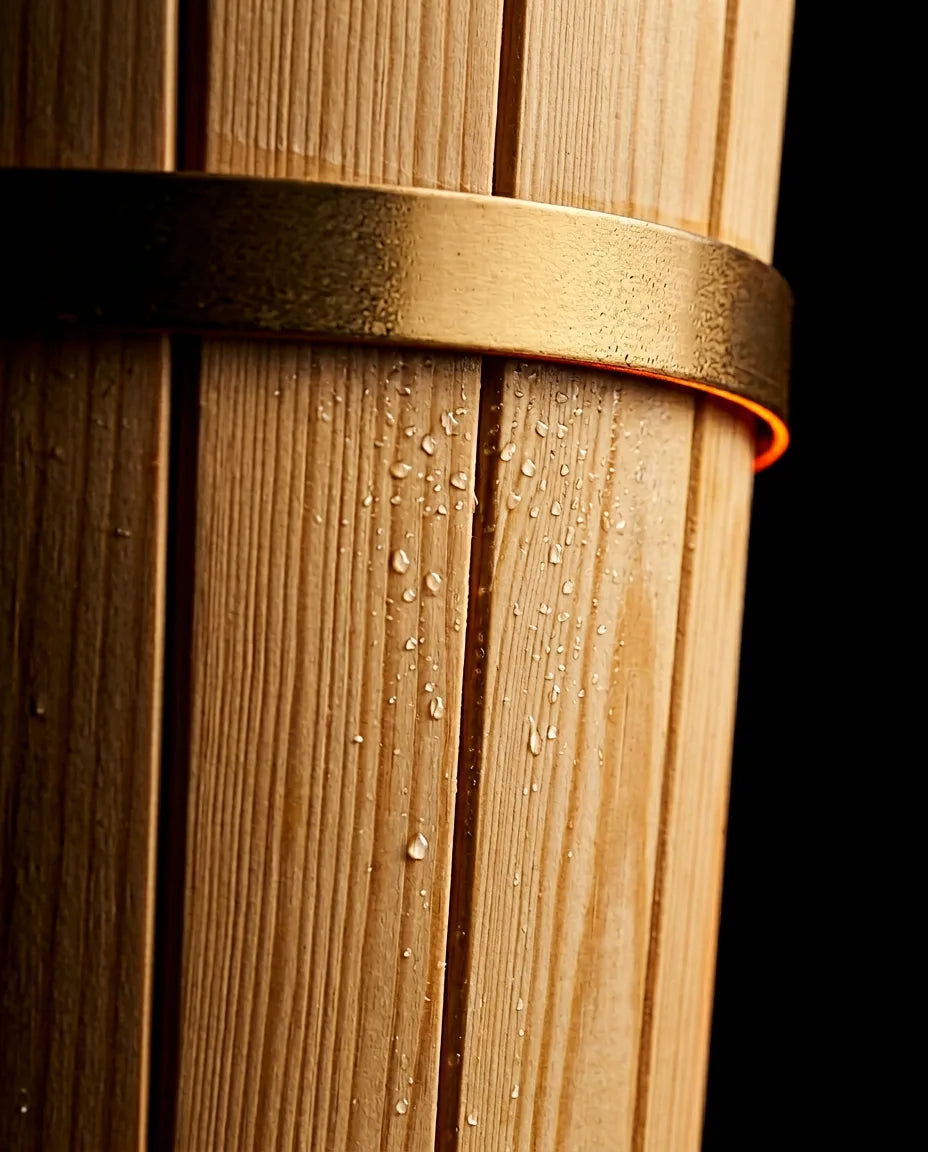 Saunakübel mit Kelle aus Holz – für Aufguss und Wasser in der Heimsauna – Produktbild 4