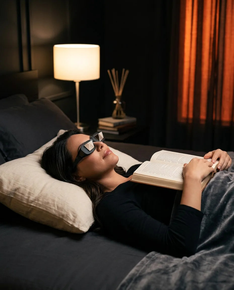 Prismenbrille zum Lesen im Liegen – freihändig Buch, Handy und TV betrachten – Produktbild 2