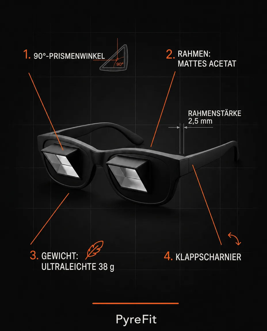Prismenbrille zum Lesen im Liegen – freihändig Buch, Handy und TV betrachten – Produktbild 9