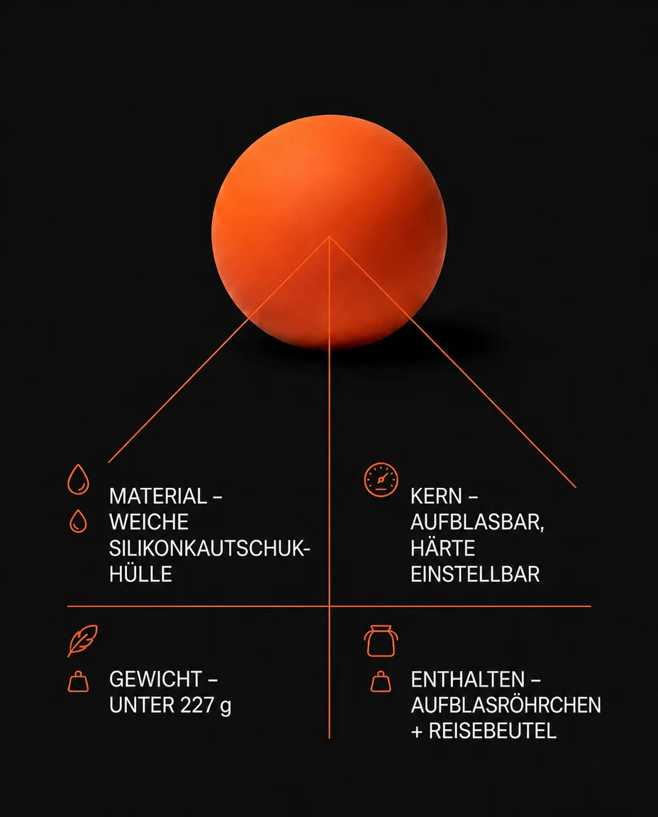 Massageball mit regelbarer Festigkeit – Ausrollen für Rücken, Hüften und Füsse – Produktbild 8