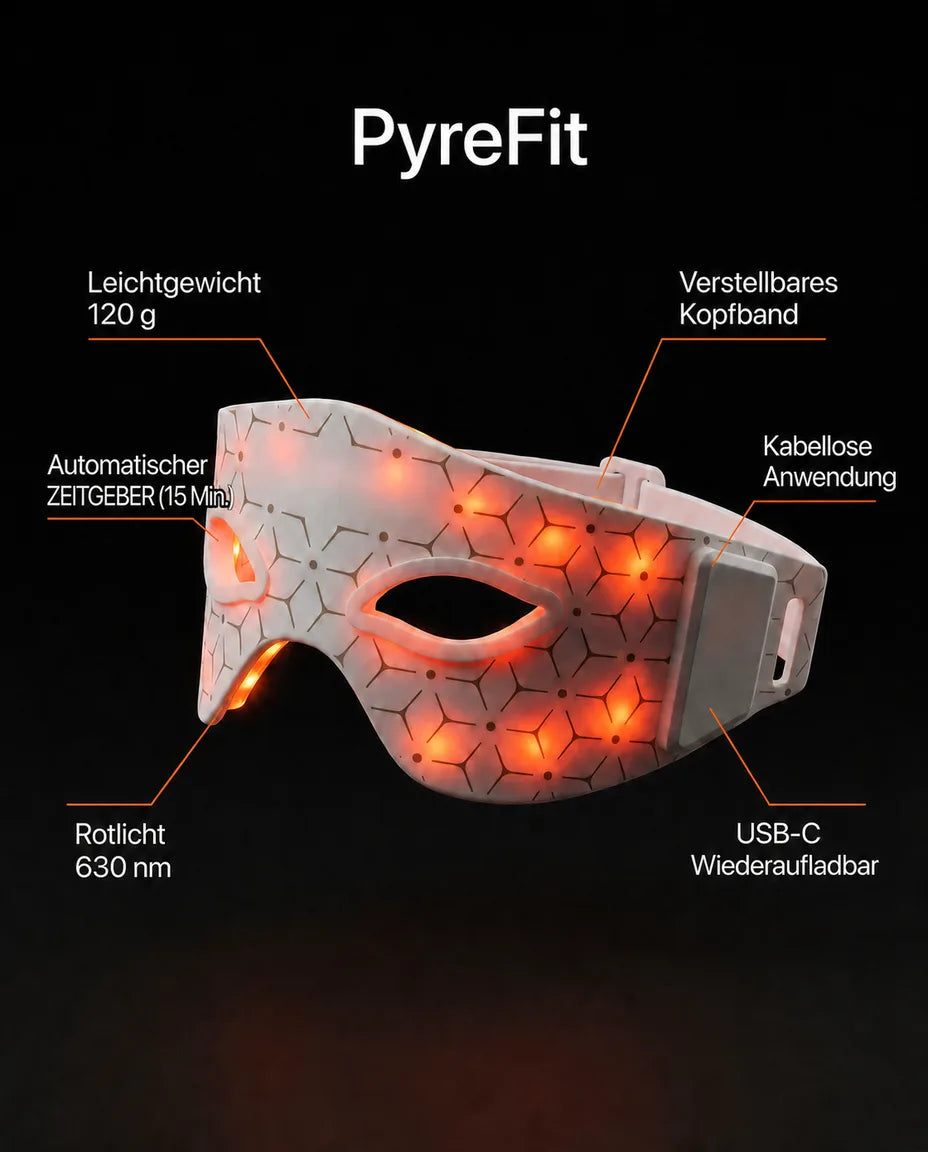 LED-Schlafmaske mit sanftem Rotlicht – kabellos für die abendliche Routine – Produktbild 10