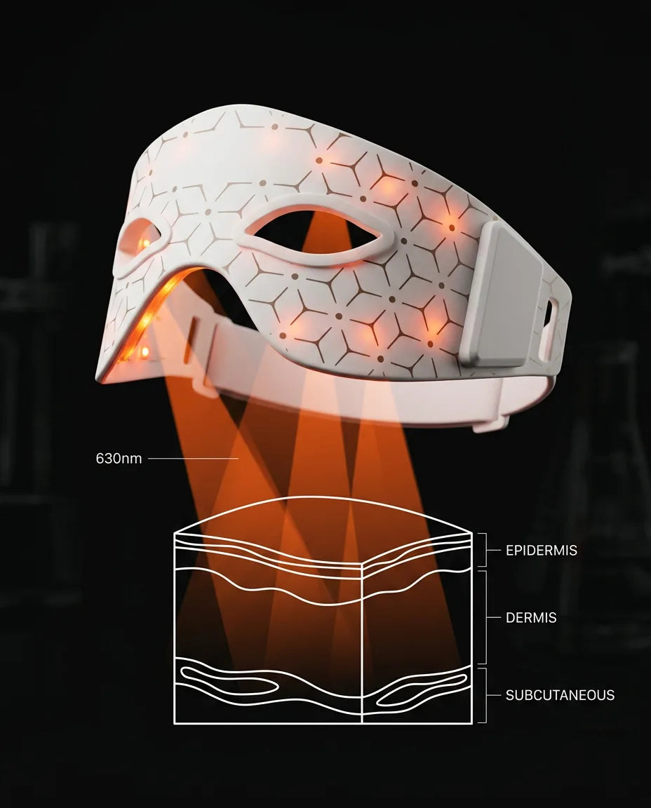 LED-Schlafmaske mit sanftem Rotlicht – kabellos für die abendliche Routine – Produktbild 11