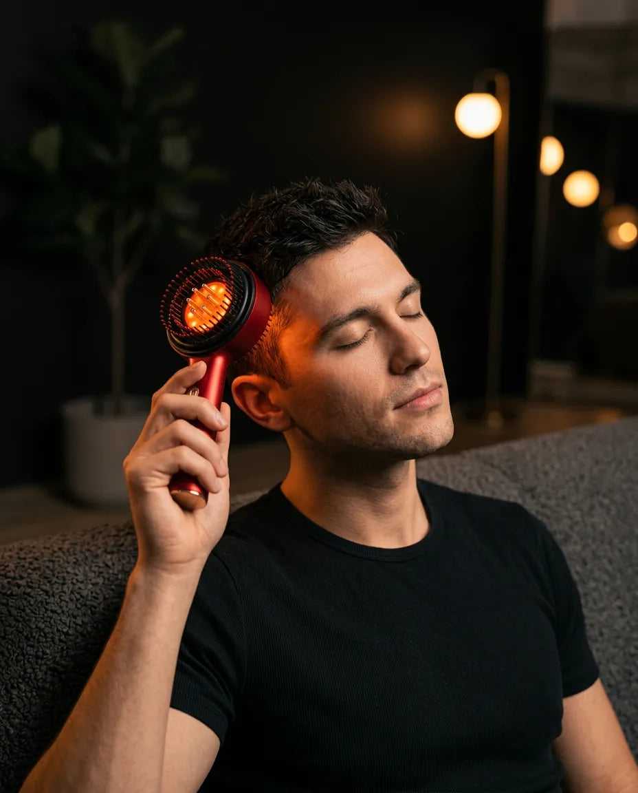 Kopfmassagegerät mit Wärme und Rotlicht – entspannende Kopfhautmassage für zu Hause – Produktbild 4