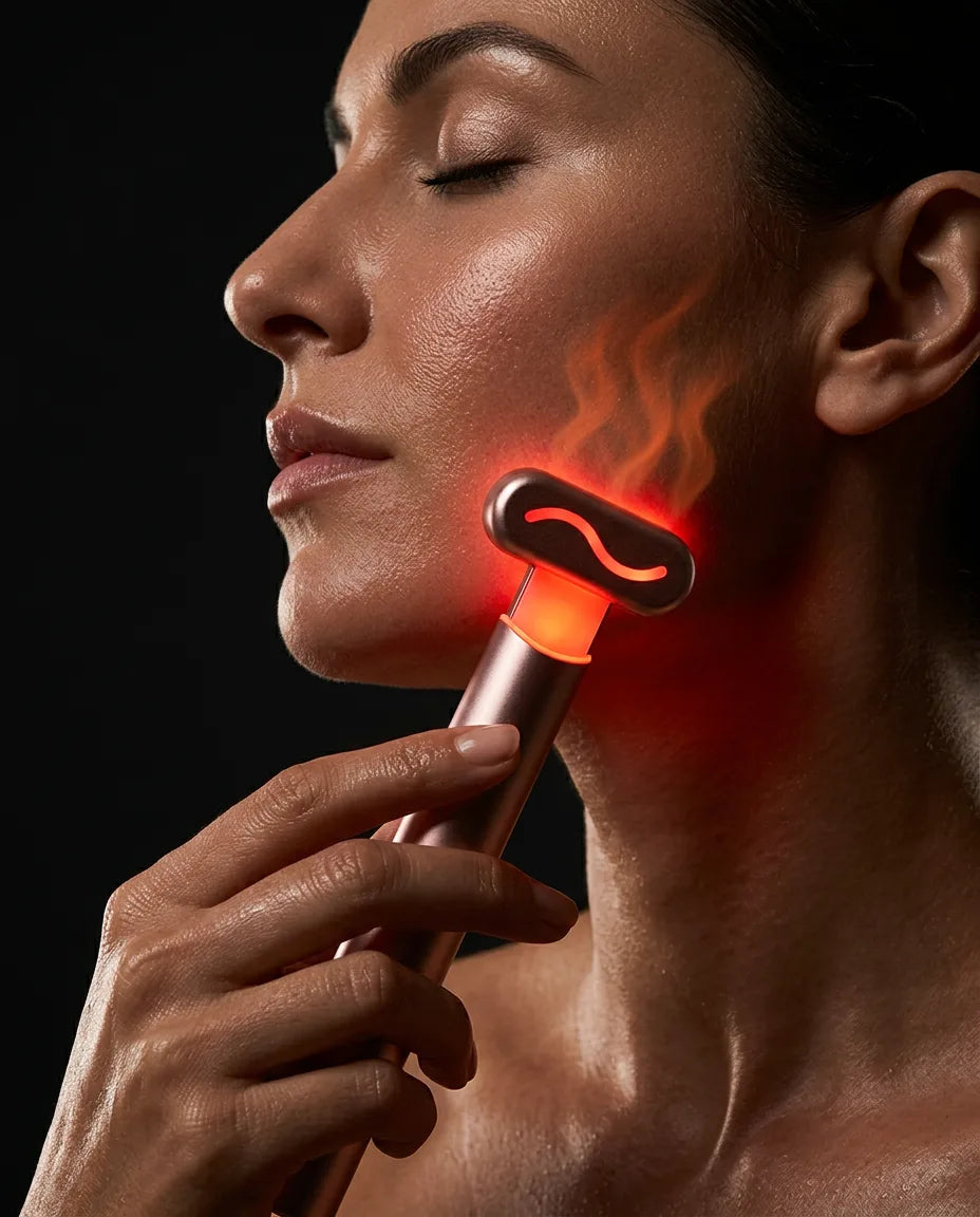 Rotlicht-Gesichtsgerät – Rotlichttherapie fürs Gesicht, Kinnlinie und Hals – Produktbild 12