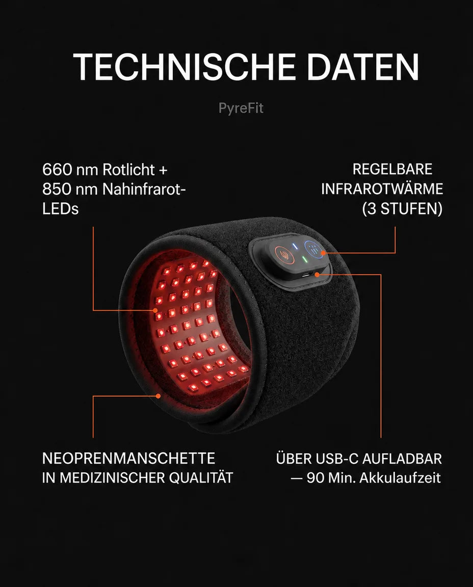 Rotlichttherapie-Gerät fürs Handgelenk – tragbares Rotlicht für die Regeneration – Produktbild 8