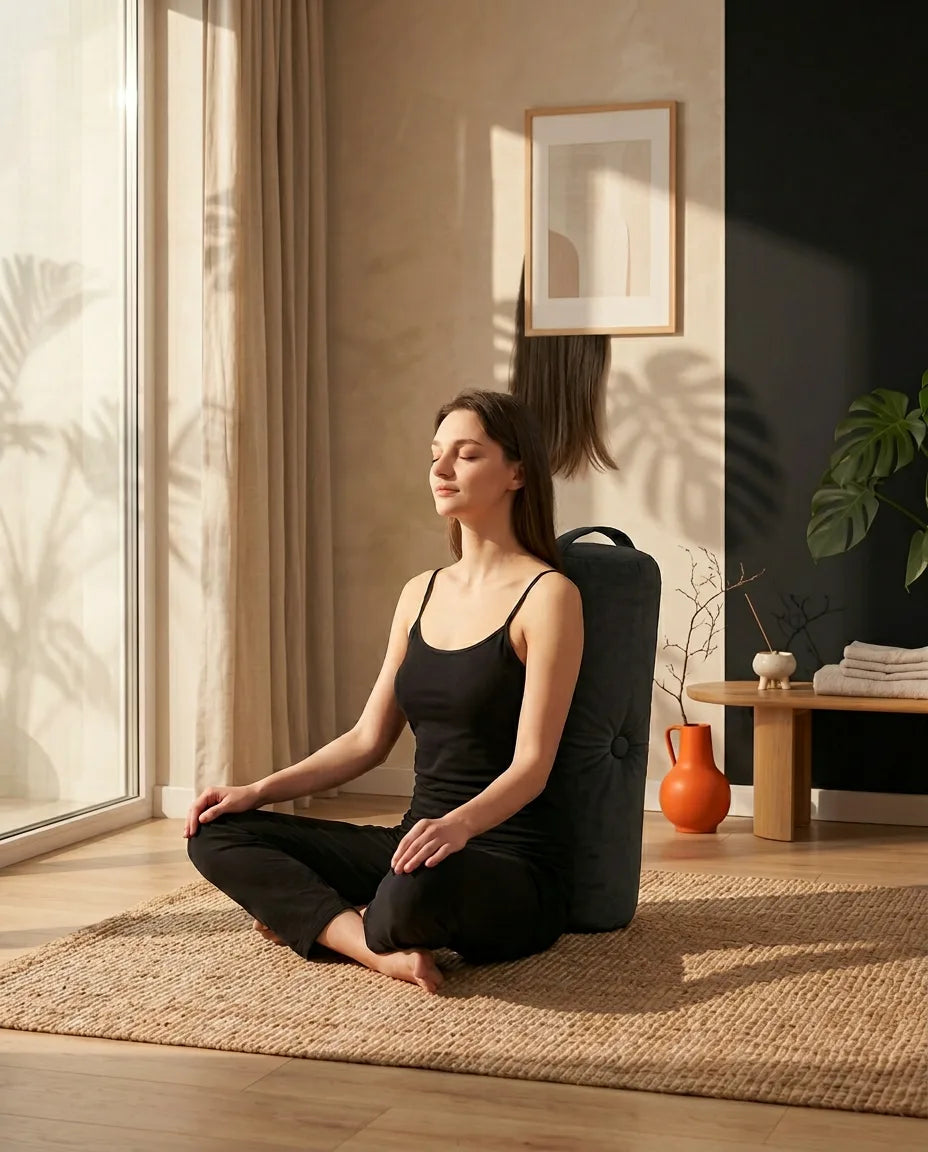 Yoga-Bolster aus Samt – feste Stütze für Meditation und Regeneration – Produktbild 2