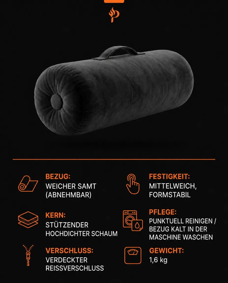 Yoga-Bolster aus Samt – feste Stütze für Meditation und Regeneration – Produktbild 8