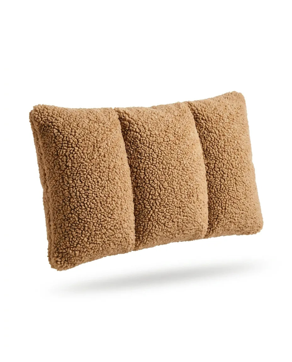 Lendenkissen mit Sherpa-Bezug – Rückenstütze für Büro, Sofa und Bett – Produktbild 1