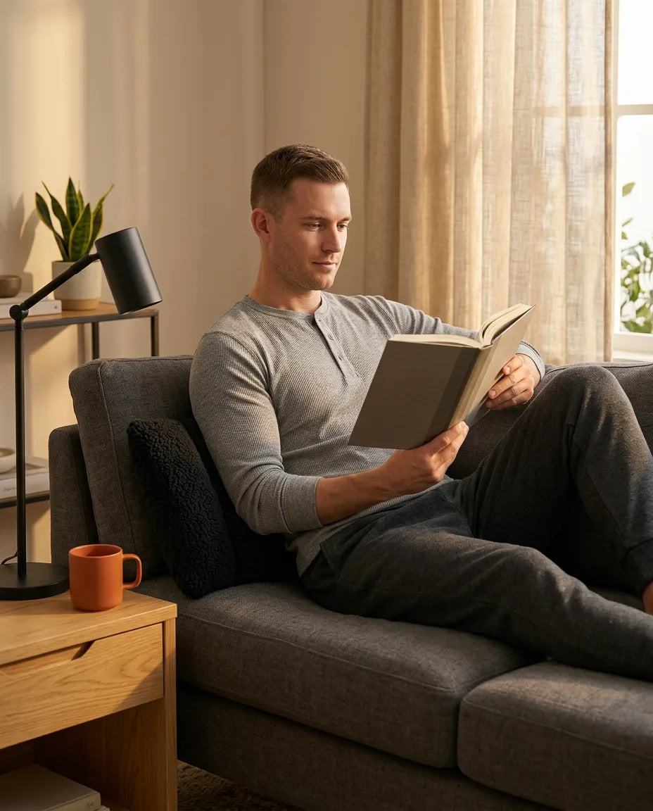 Lendenkissen mit Sherpa-Bezug – Rückenstütze für Büro, Sofa und Bett – Produktbild 3