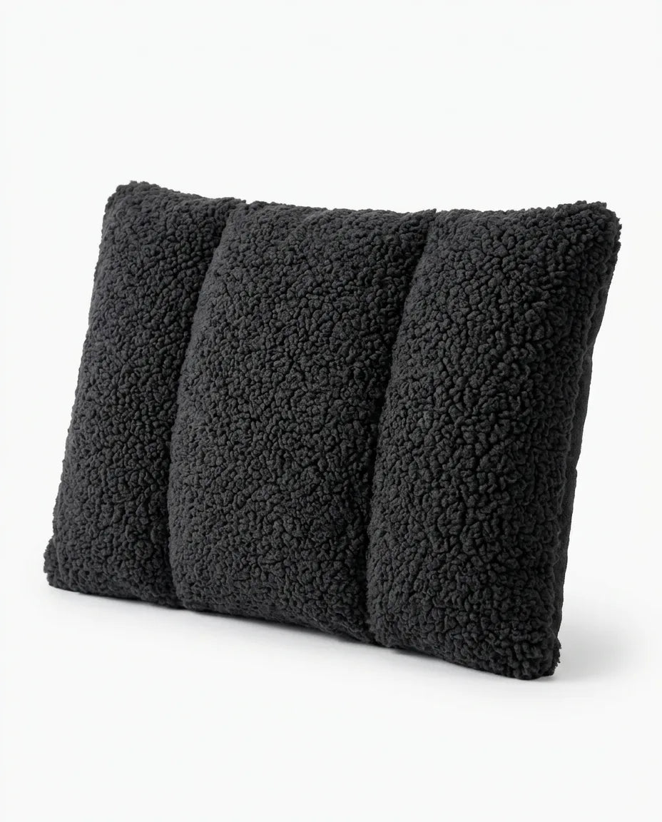 Lendenkissen mit Sherpa-Bezug – Rückenstütze für Büro, Sofa und Bett – Produktbild 8