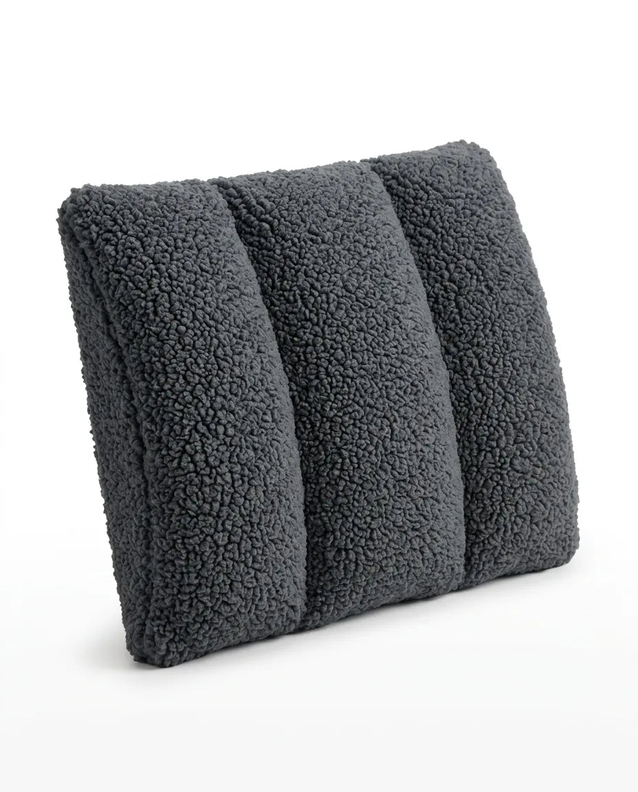 Lendenkissen mit Sherpa-Bezug – Rückenstütze für Büro, Sofa und Bett – Produktbild 10