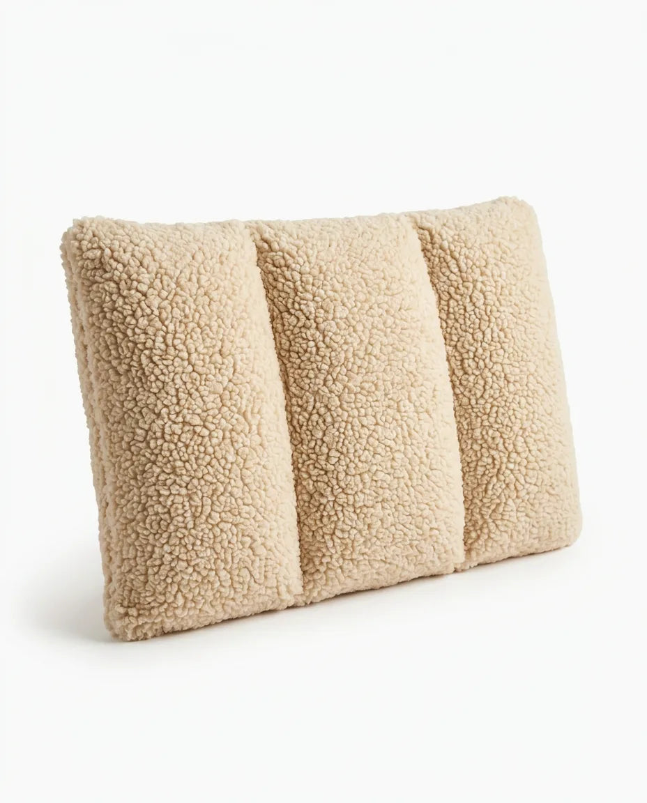 Lendenkissen mit Sherpa-Bezug – Rückenstütze für Büro, Sofa und Bett – Produktbild 11