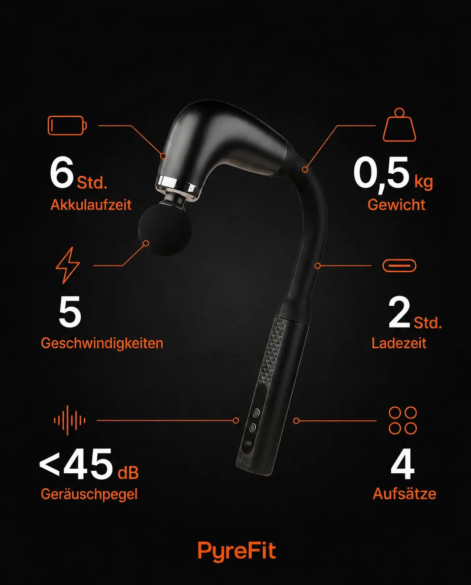 Massagepistole mit Wechselaufsätzen – smarte Regeneration für Muskeln und Faszien – Produktbild 8