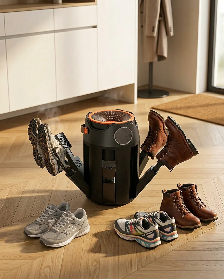 Schuhtrockner für Stiefel und Sneaker – faltbar mit sechs Armen für mehrere Paare – Produktbild 2