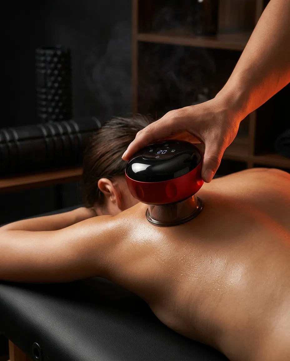 Elektrisches Schröpfgerät mit Rotlicht – kabellose Schröpfmassage für Rücken und Schultern – Produktbild 2