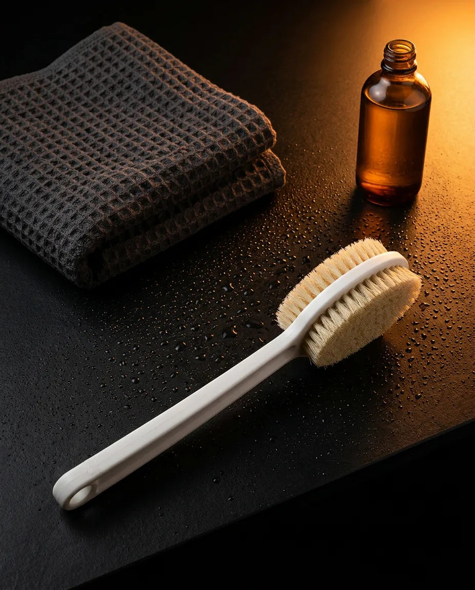 Körperbürste mit weichen Borsten – sanftes Peeling mit langem Griff für den Rücken – Produktbild 3