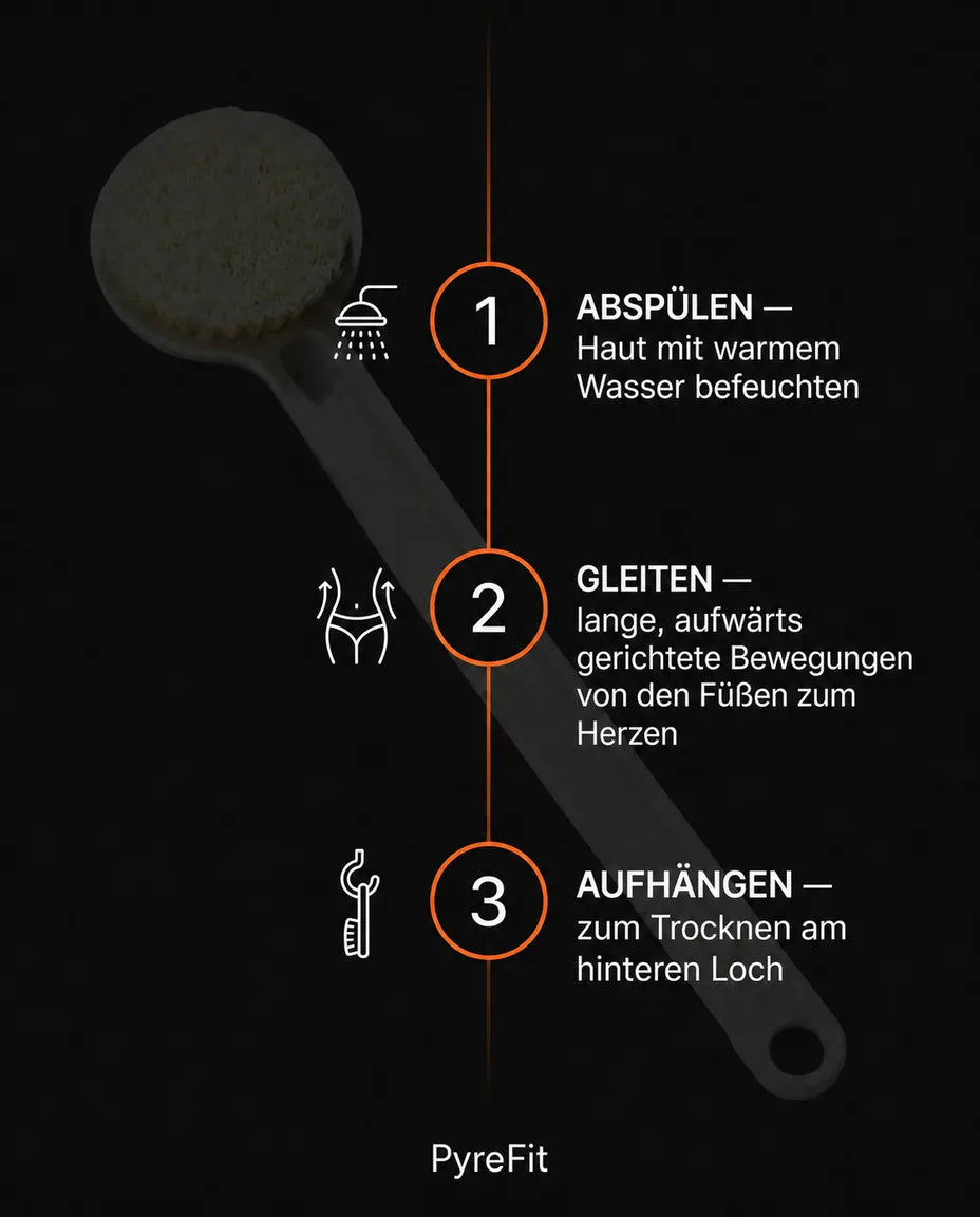 Körperbürste mit weichen Borsten – sanftes Peeling mit langem Griff für den Rücken – Produktbild 7