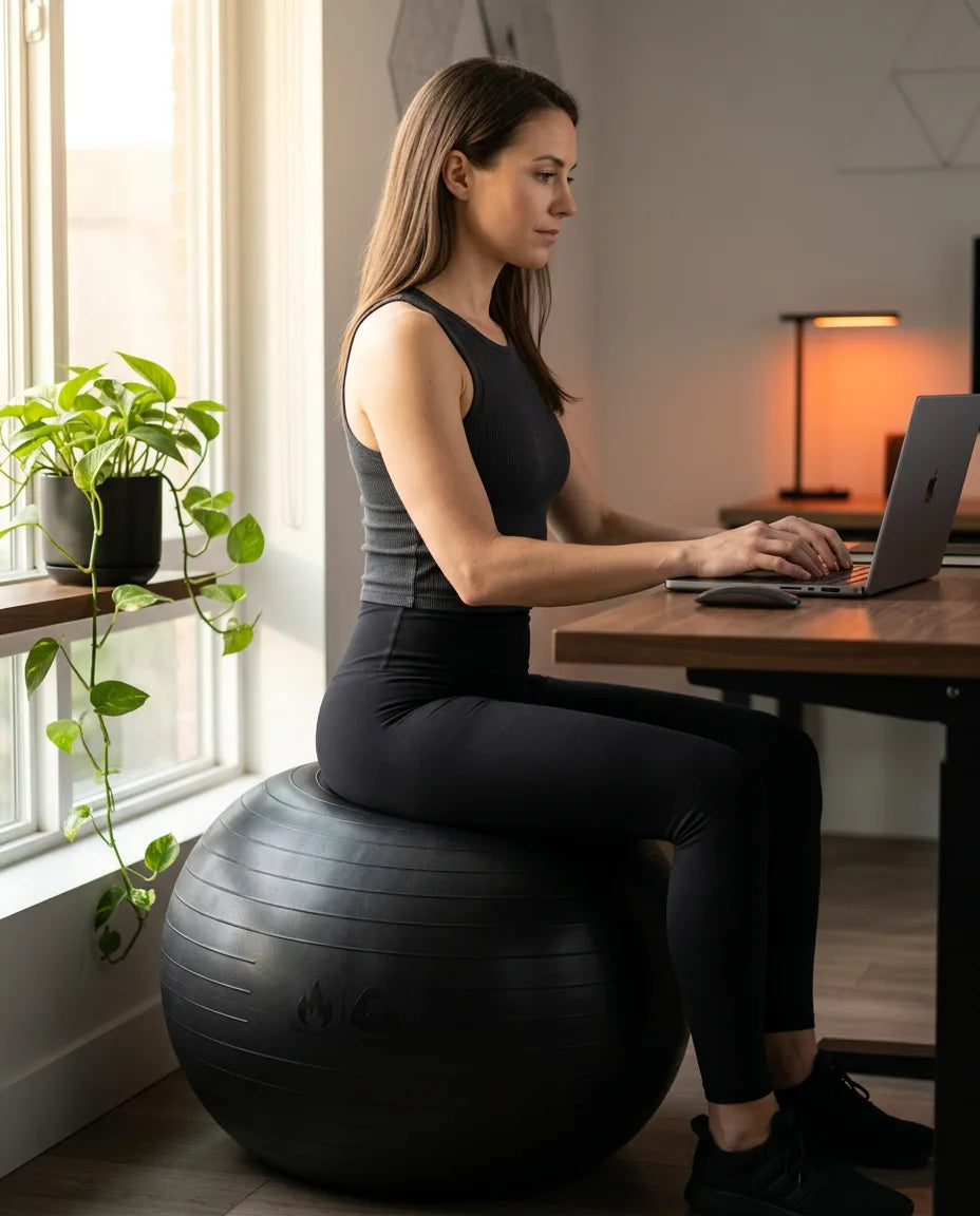 Gymnastikball mit Pumpe – Core-Training, Balance und aktives Sitzen ohne Berstgefahr – Produktbild 2