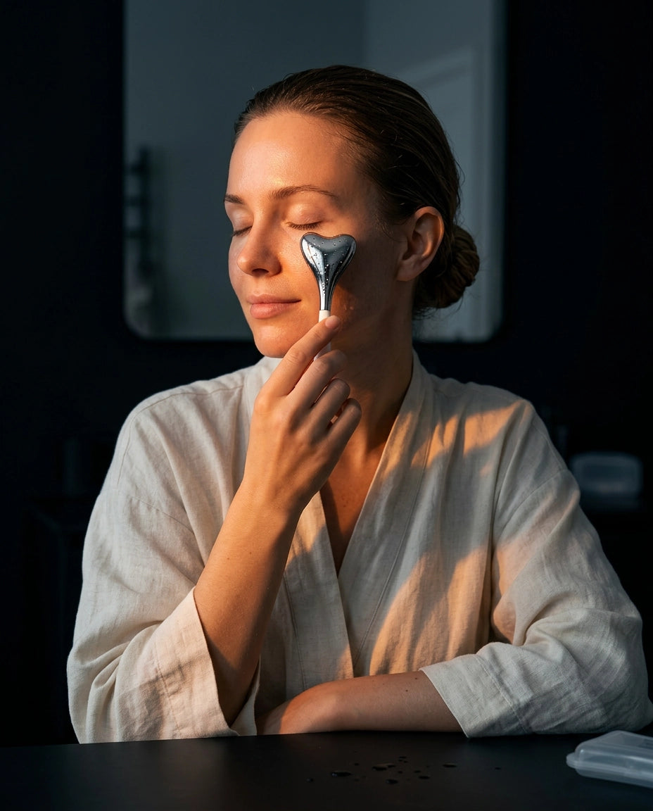 Augenmassage-Stab aus Edelstahl – kühlt die müde Augenpartie ohne Strom – Produktbild 2