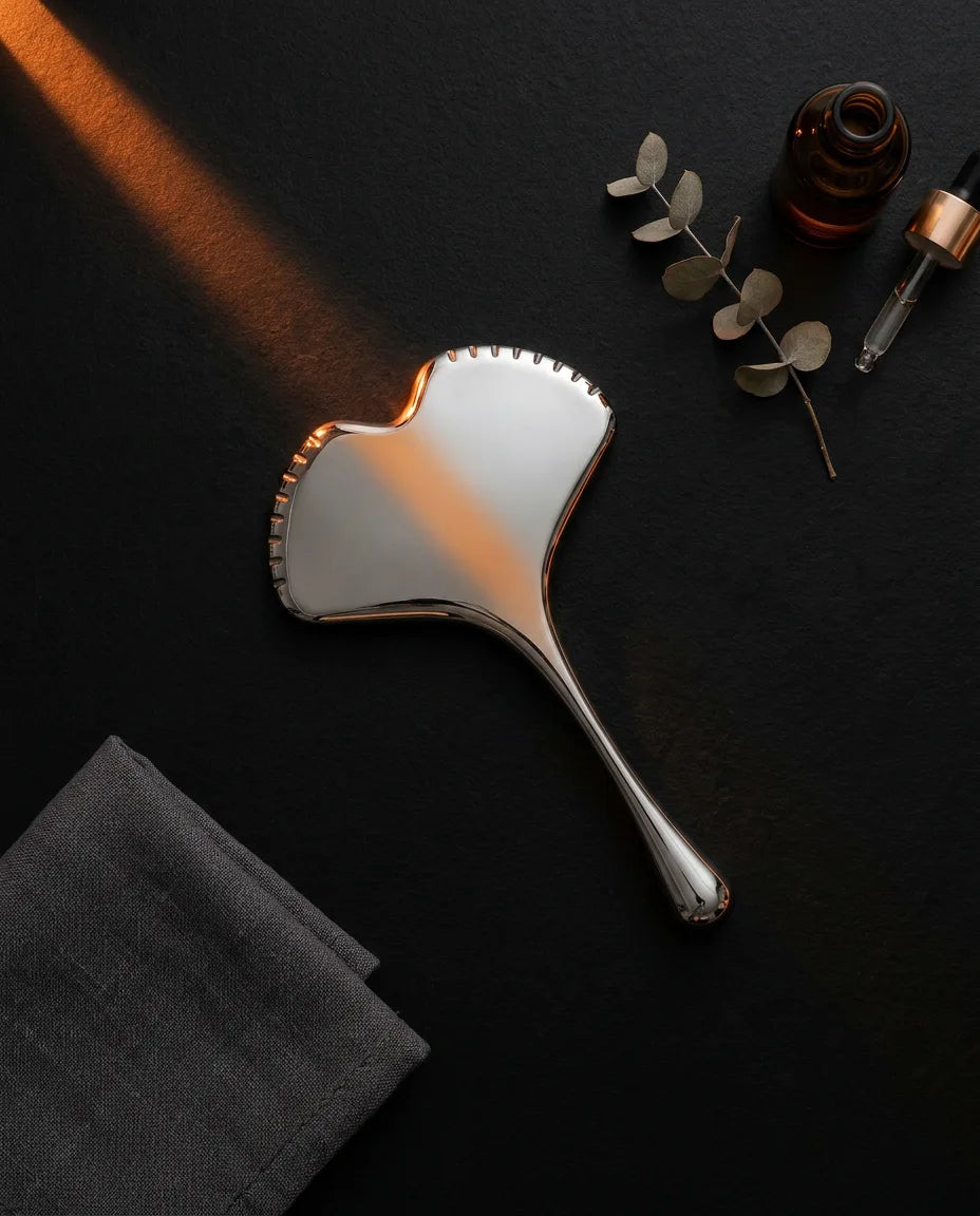 Gua Sha aus Edelstahl – kühlende Gesichtsmassage zum Konturieren – Produktbild 3
