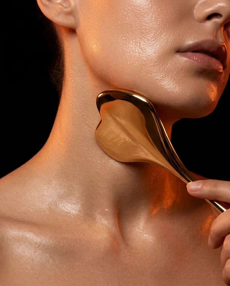 Gua Sha aus Edelstahl – kühlende Gesichtsmassage zum Konturieren – Produktbild 9