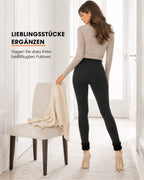 Schwarze Fleece-Leggings mit Revers – LIEBLINGSSTÜCKE ERGÄNZEN