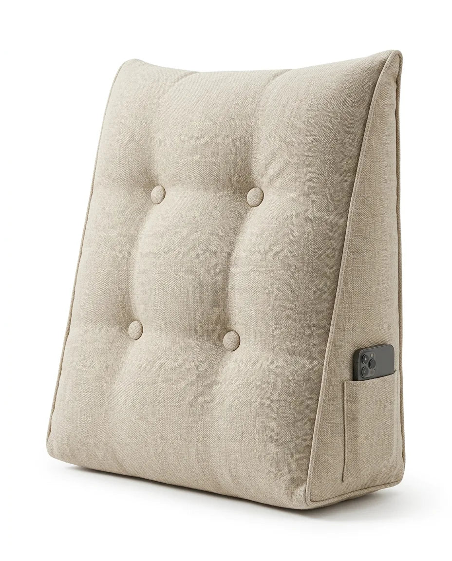 Lesekissen mit Armstützen und Seitentaschen – bequeme Rückenstütze fürs Bett – Produktbild 13