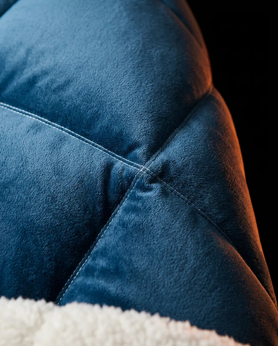 Kuscheldecke aus Lammfleece – wärmende Winterdecke zum Wenden für Bett und Sofa – Produktbild 4