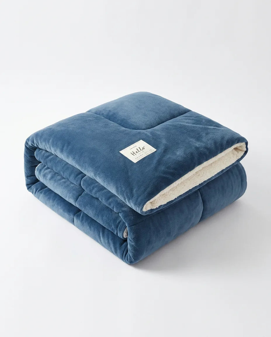 Kuscheldecke aus Lammfleece – wärmende Winterdecke zum Wenden für Bett und Sofa – Produktbild 7