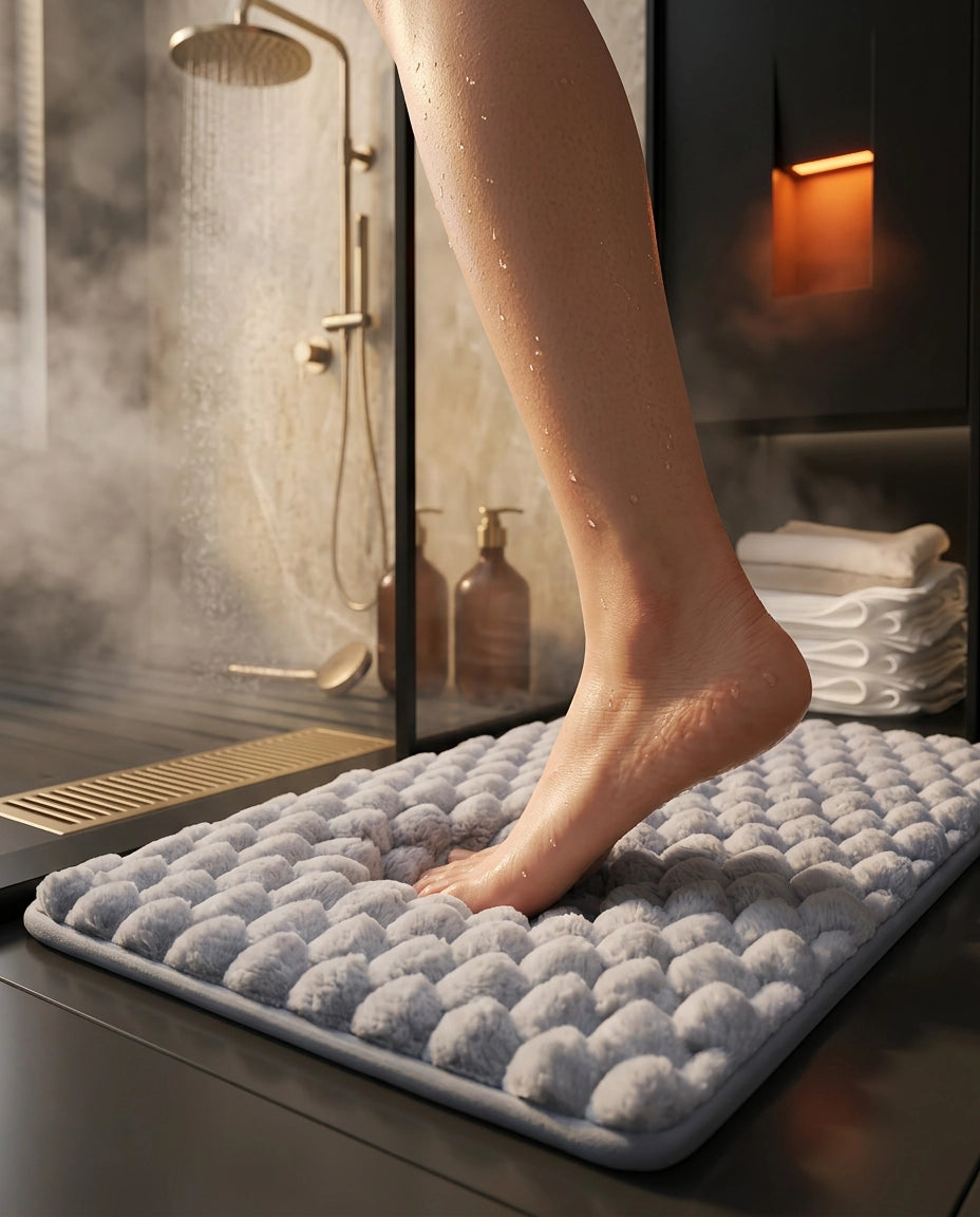 Badematte aus Memory-Schaum – weiche, rutschfeste und saugstarke Matte fürs Bad – Produktbild 2