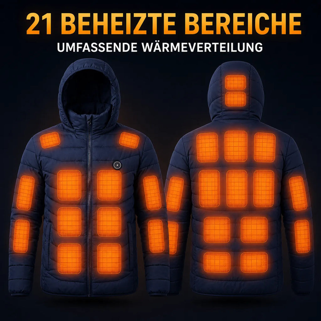 Beheizbare Jacke Blau – 21 beheizte Bereiche