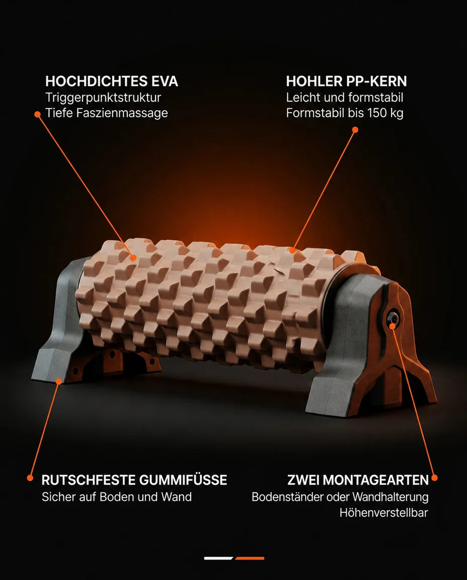 Faszienrolle für die Wand – höhenverstellbare Massagerolle für Rücken, Beine und Schultern – Produktbild 9