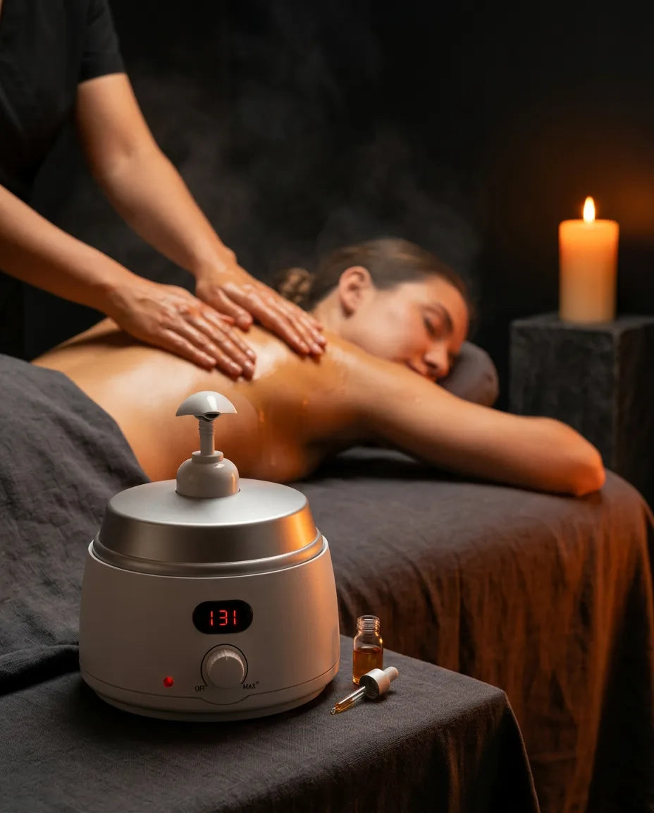 Massageöl-Wärmer mit LED-Display – gleichmässig warme Öle und Lotionen für die Massage – Produktbild 3