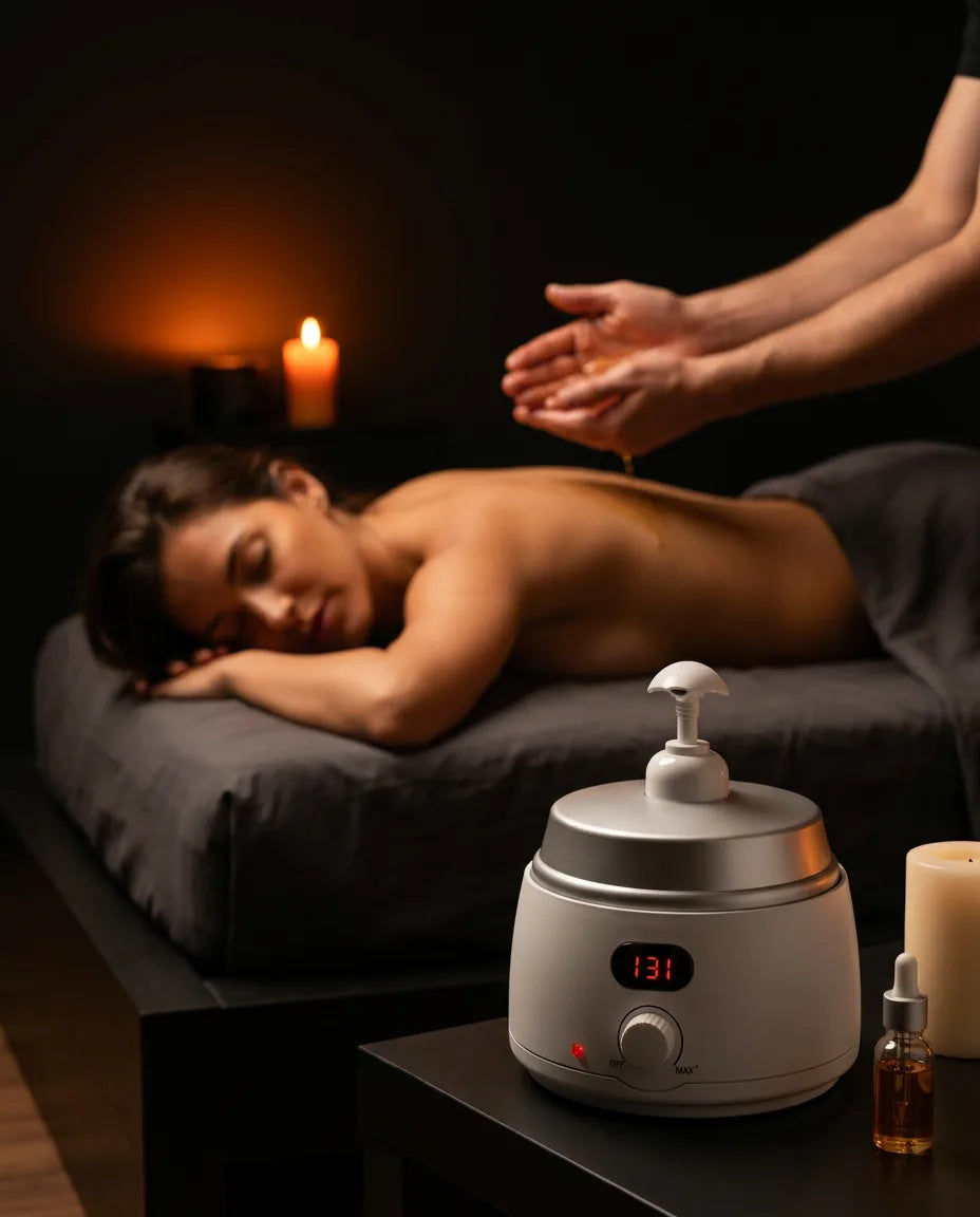 Massageöl-Wärmer mit LED-Display – gleichmässig warme Öle und Lotionen für die Massage – Produktbild 8