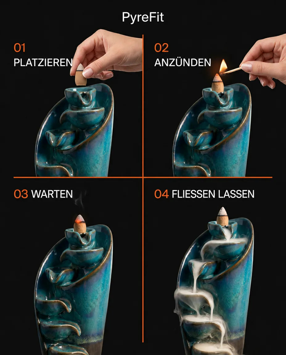 Räucherbrunnen aus Keramik – Rückfluss-Räucherkegel für eine ruhige Atmosphäre – Produktbild 11