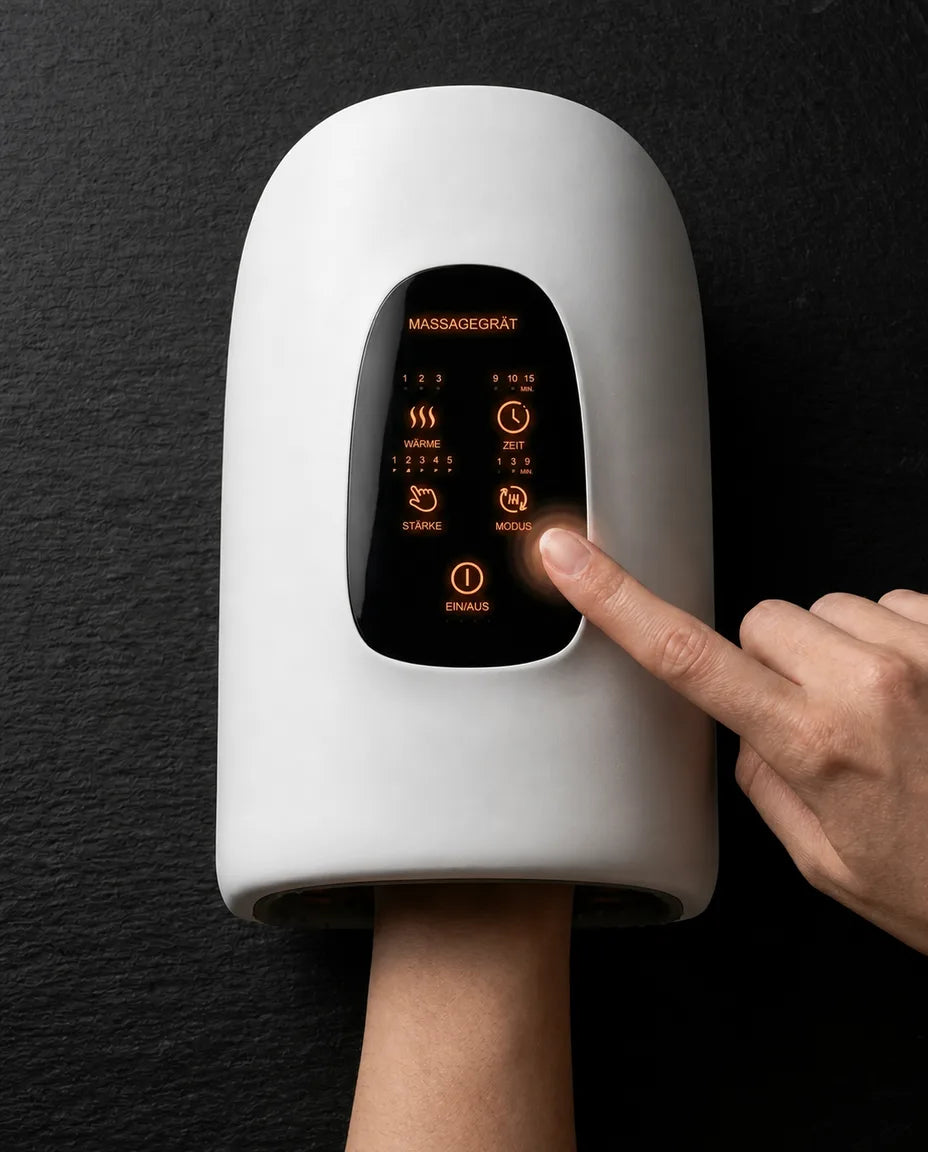 Handmassagegerät kabellos mit Wärme – Luftdruckmassage für Hand, Finger und Handgelenk – Produktbild 8