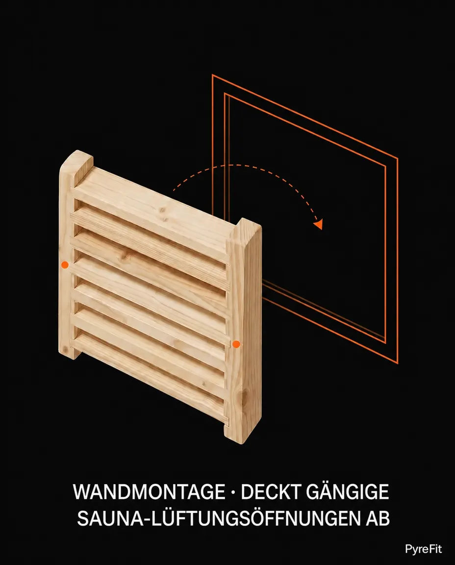 Lüftungsgitter aus Holz für die Sauna – gleichmässiger Luftstrom im Saunaraum – Produktbild 9