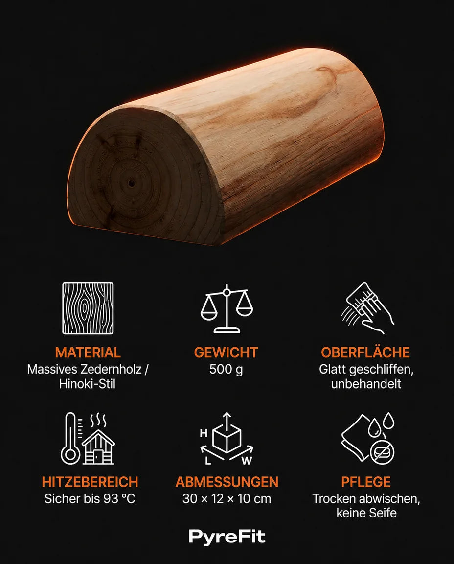 Sauna-Kopfstütze aus Holz – ergonomische Nackenstütze für Sauna und Spa – Produktbild 8