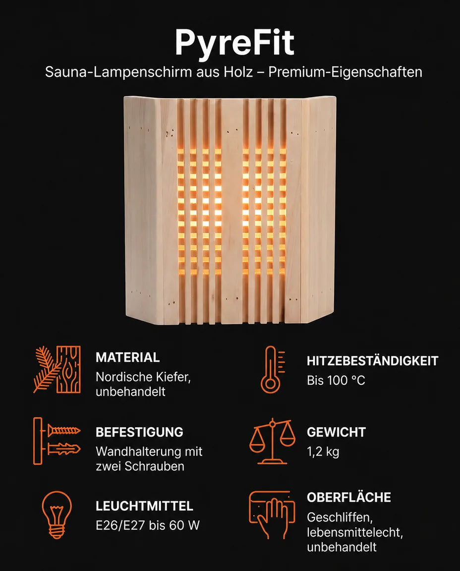 Saunabeleuchtung aus Holz – Lampenschirm für warmes Ambientelicht – Produktbild 9