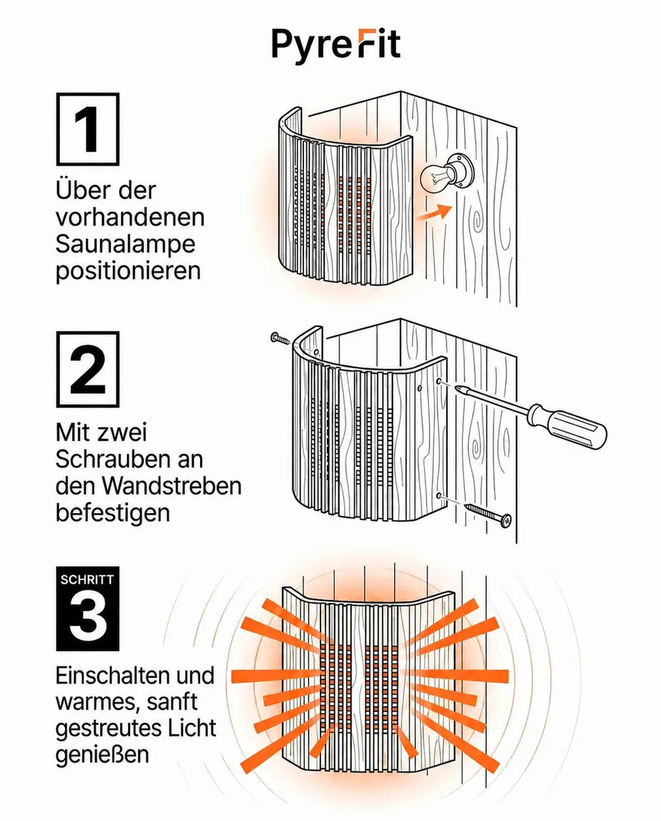 Saunabeleuchtung aus Holz – Lampenschirm für warmes Ambientelicht – Produktbild 10