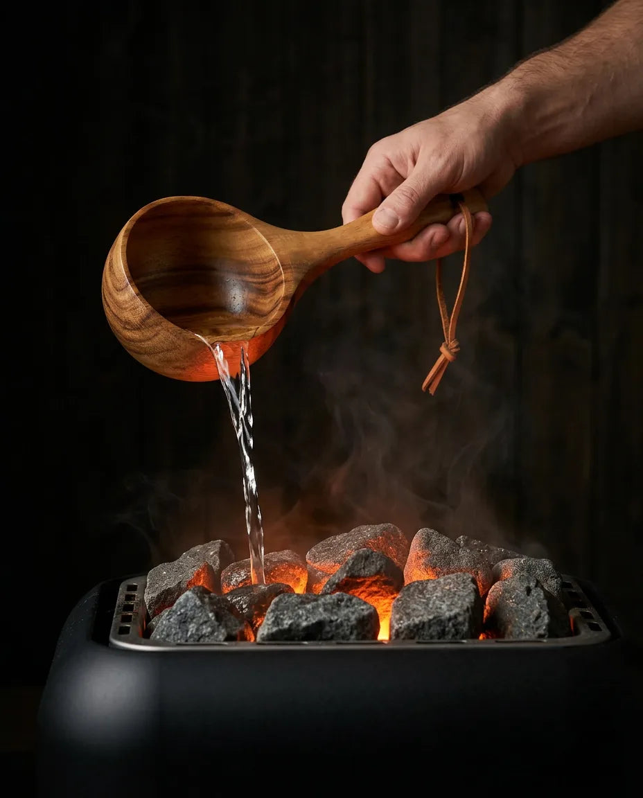 Saunakelle aus Holz – sicheres Aufgiessen für Dampf und Saunarituale – Produktbild 3