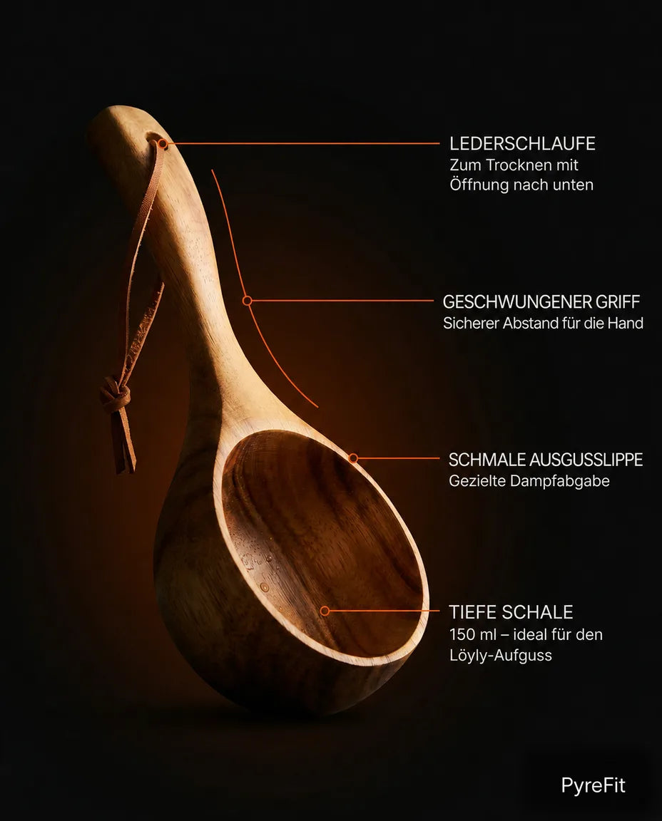 Saunakelle aus Holz – sicheres Aufgiessen für Dampf und Saunarituale – Produktbild 12