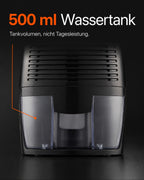THANKSHARE Mini-Luftentfeuchter – 500 ml Wassertank