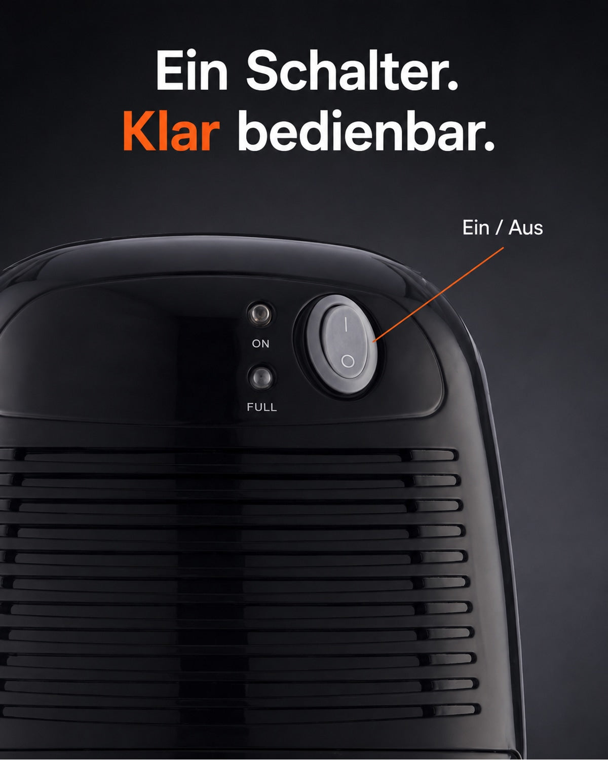 THANKSHARE Mini-Luftentfeuchter – Ein-/Aus-Schalter