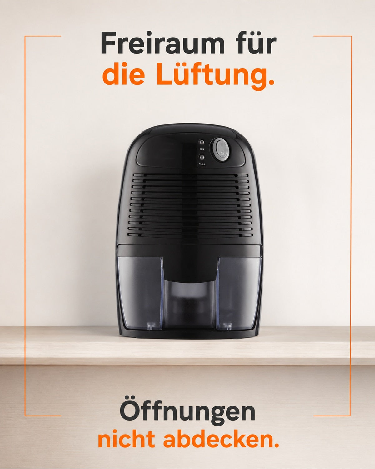 THANKSHARE Mini-Luftentfeuchter – Lüftungsöffnungen frei halten