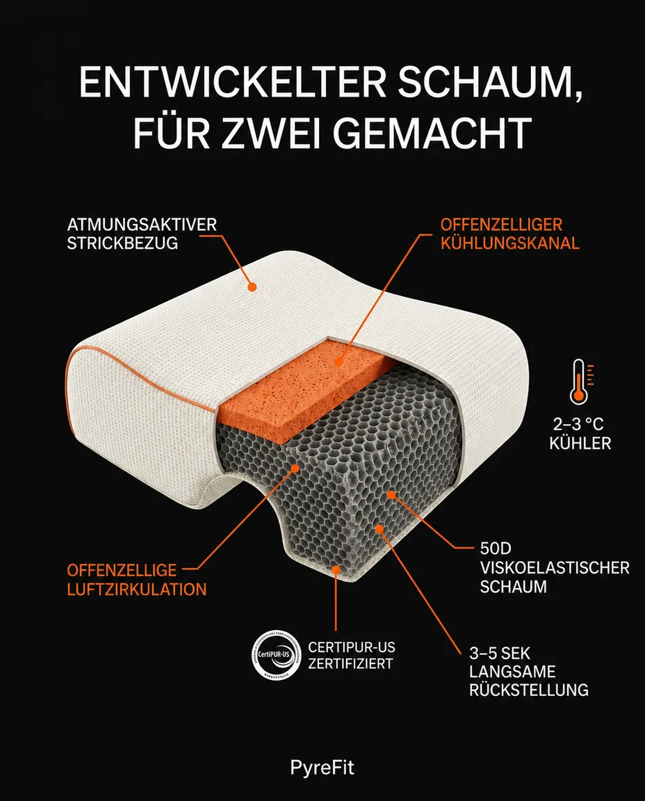 Langsam rückstellender Memory-Schaum, perfekt abgestimmt für zwei